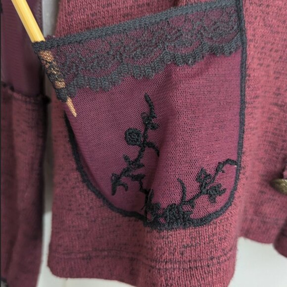 VTG Jenna Brown 90s Y2K Witchy Romantic Academia Cardigan SM - Picture 5 of 11